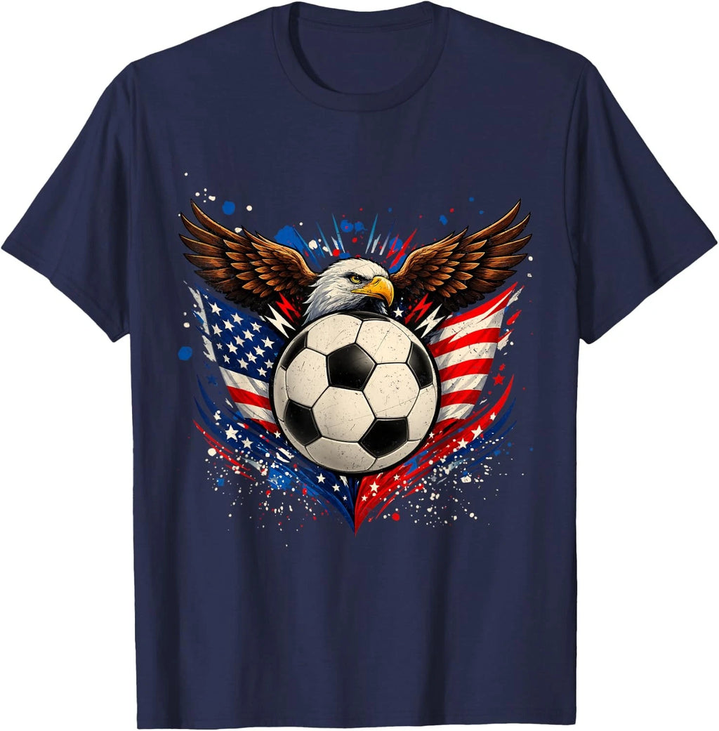 American Flag Soccer Ball 4th of July Patriotic Men Women Unisex T-Shirt