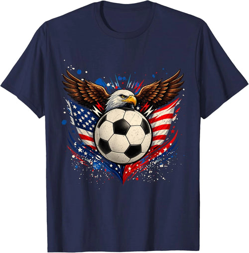 American Flag Soccer Ball 4th of July Patriotic Men Women Unisex T-Shirt