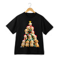 Holiday Puppy Christmas Tree T-Shirt Golden Retriever Graphic  Cotton Tee