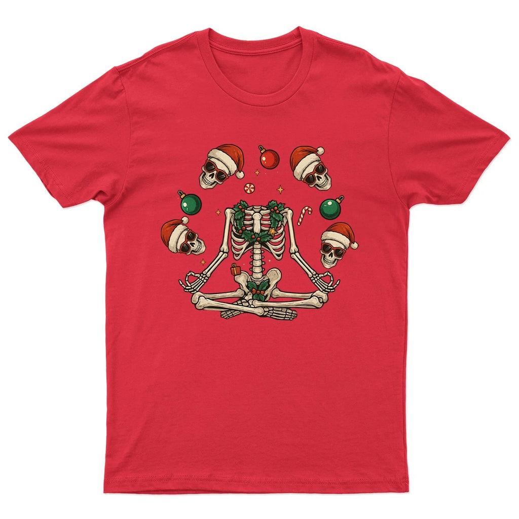 Christmas Skeleton Skulls Gothic T-Shirt Unisex Gift Retro Seasonal Funny Xmas