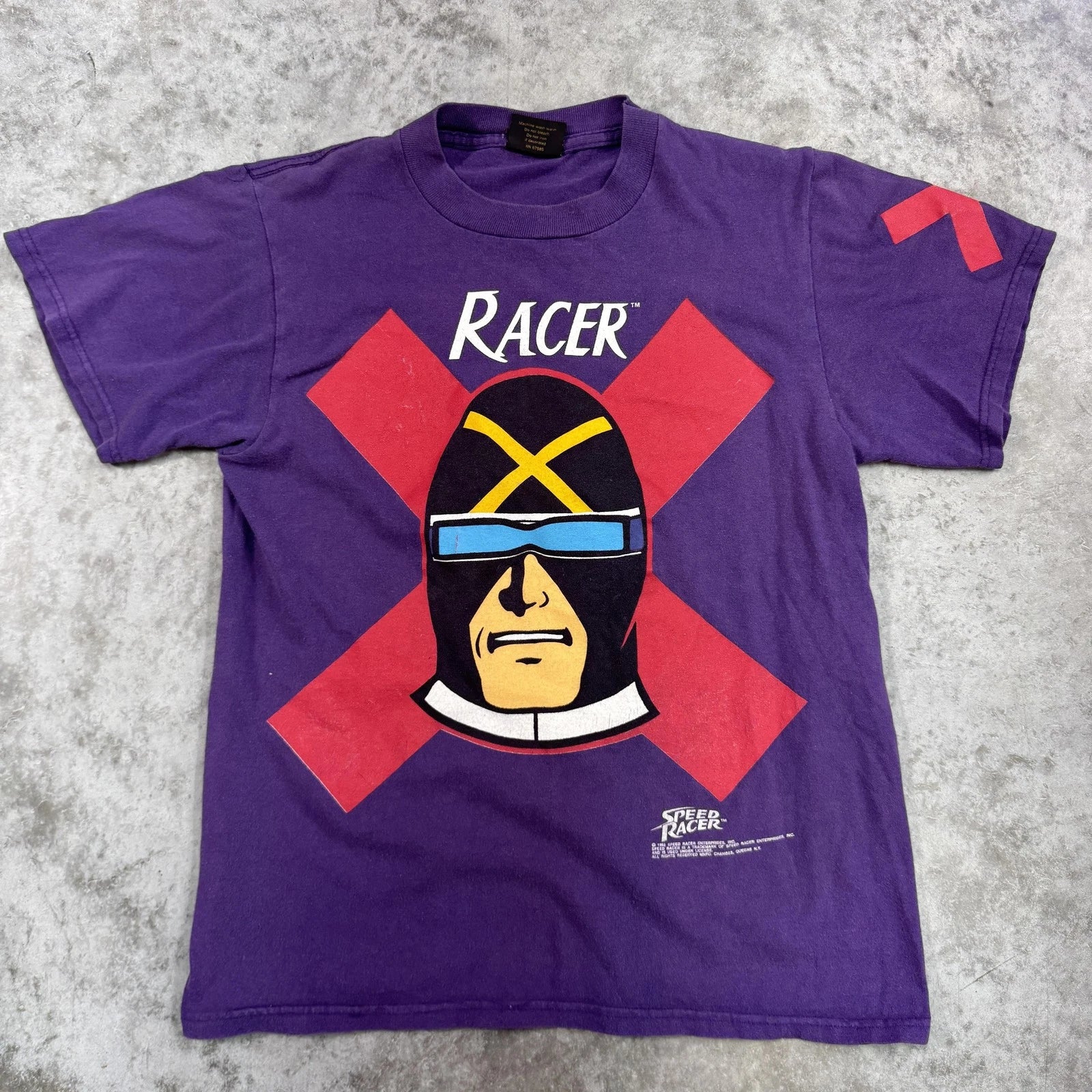 Vintage Speed Racer Shirt Mens Medium Purple Racer X Graphic Tee Made USA 90s