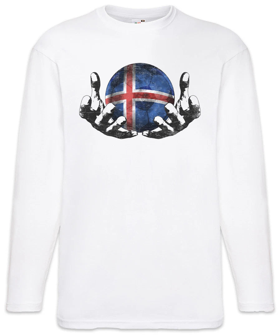 Iceland Football Magic Ball Men Long Sleeve T-Shirt icelandic Soccer Flag