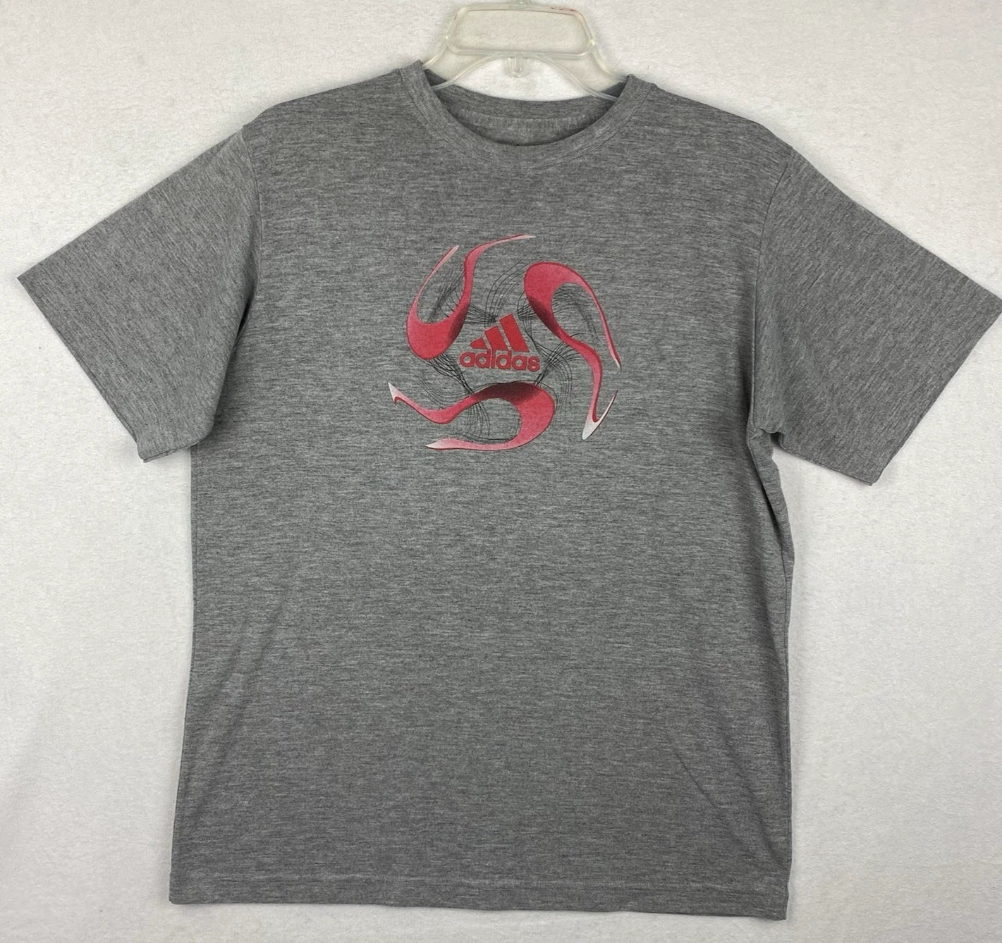 Adidas Soccer Shirt Mens XL Gray Soccer Ball Logo Y2K