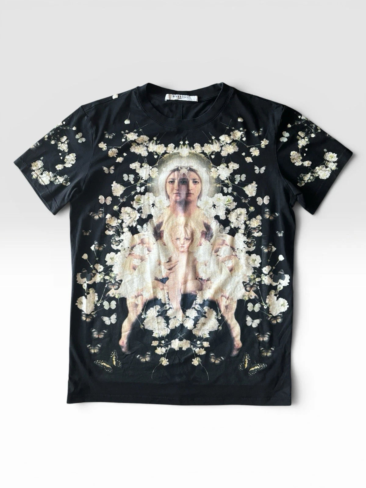 Givenchy Baby’s Breath Madonna & Child 2015 Black Graphic T-Shirt | Size M