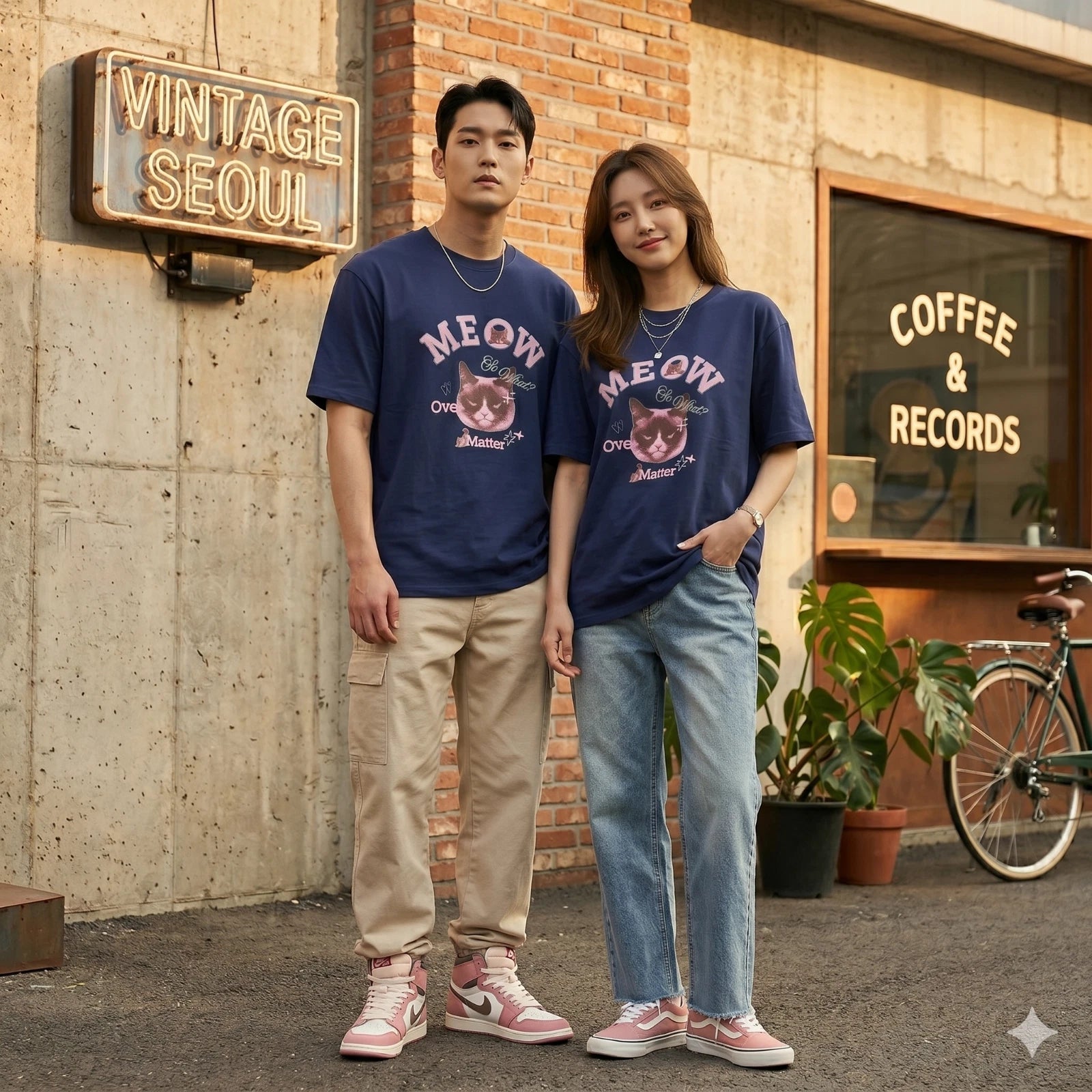 Unisex Grumpy Cat T-Shirt Meow Over Matter So What Slogan Korean Streetwear Tee