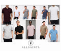 AllSaints Reform Polo Mens TShirt Designer SS Tee Summer Top All Saints Pique  T