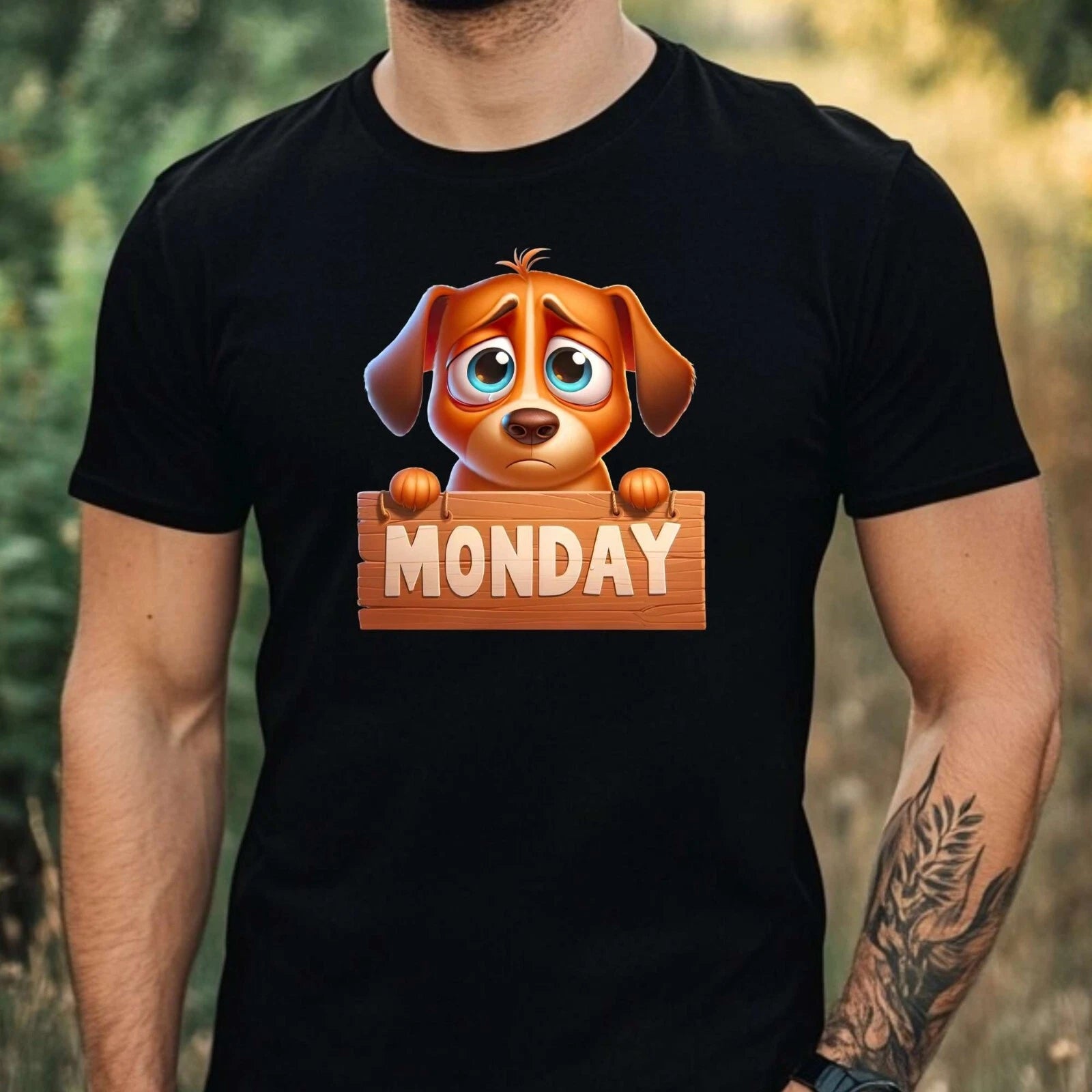 Mens Monday Animal Print Cotton T-Shirt Size XS to 5XL