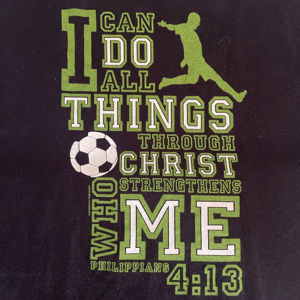 T-Shirt Jesus Philippians 4:13 I Can Do All Things Through Christ XL Soccer 3D14