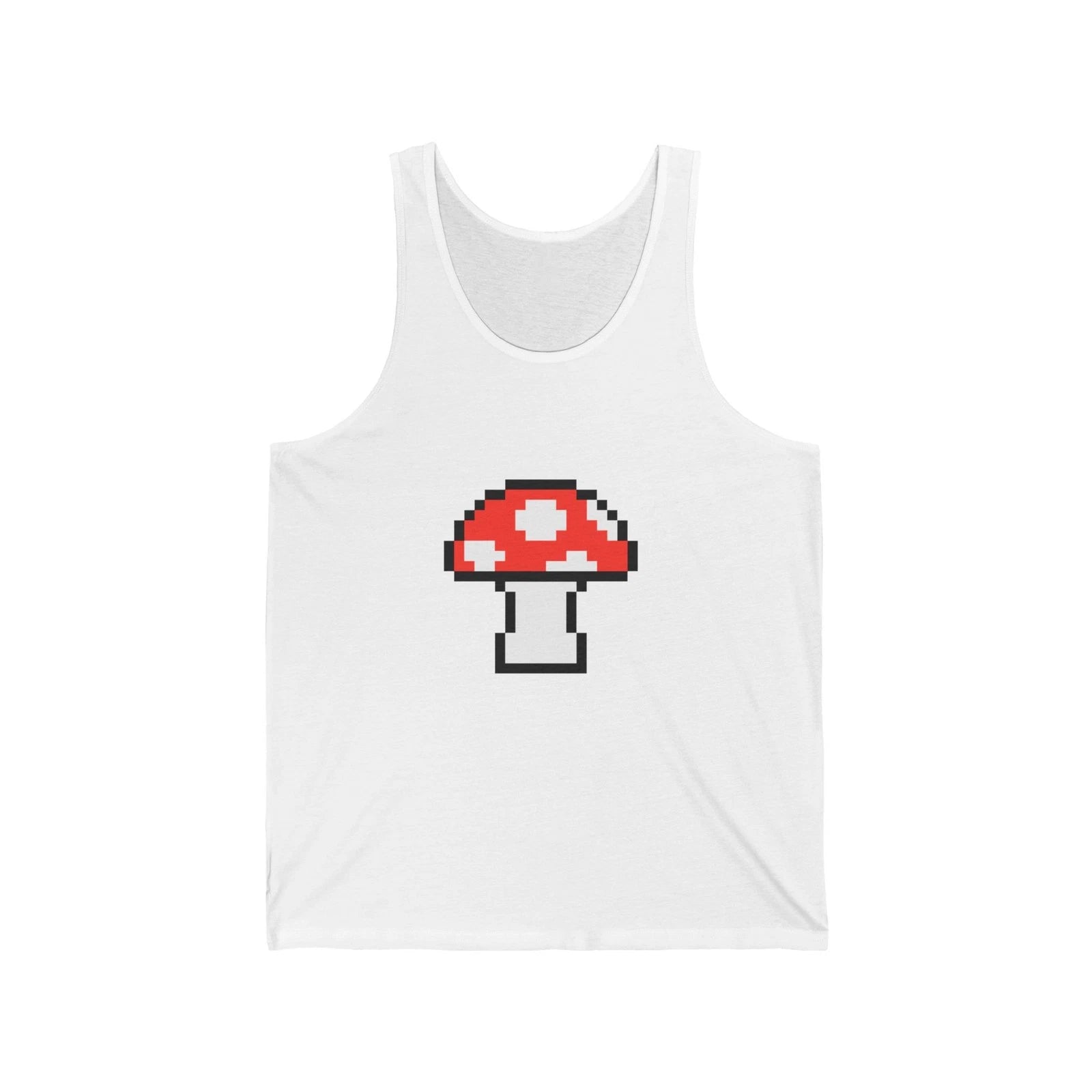 Unisex Jersey Tank Cute 8-Bit Retro Pixel Art Super Red Mushroom Design