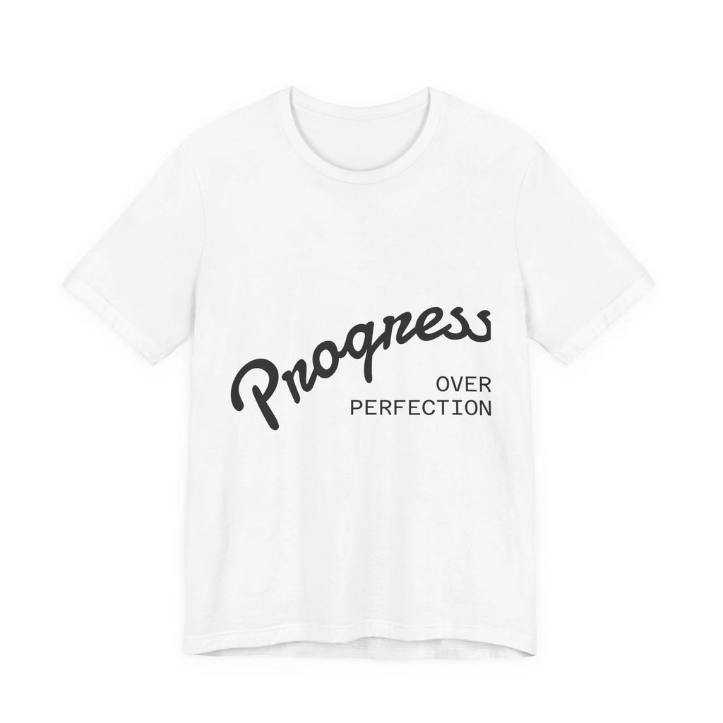 Progress Over Perfection Tee | Motivational Script Typography T-shirt