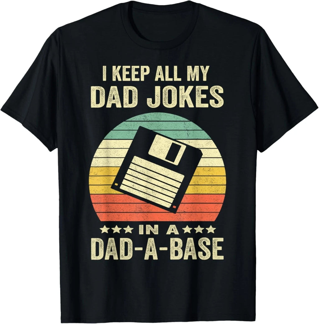 Mens Funny dad Jokes in dad-a-Base Vintage for Father's Day T-Shirt
