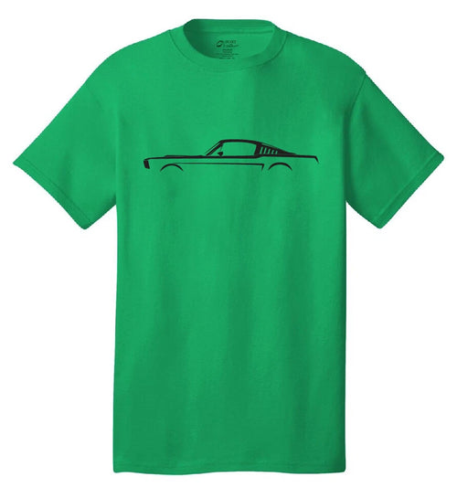1965-66 Ford Mustang Silhouette t-shirt Classic Muscle Cars Racing Fastback 302