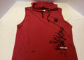 Harley Davidson Sleeveless Hooded Y2K Tribal Shirt Red Black Mens L 100% Cotton