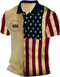 250 Anniversary USA Polo Shirt Men Patriotic Flag 4th of July Golf Shirts HS763