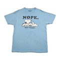 Peanuts Snoopy Nope Not Today Mens Large Light Blue Tee Shirt Fun Lazy Day Rest