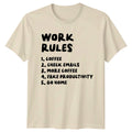 Work Rules Coffee Check Emails T-Shirt Coffee Humor Office Gift For Him And Her