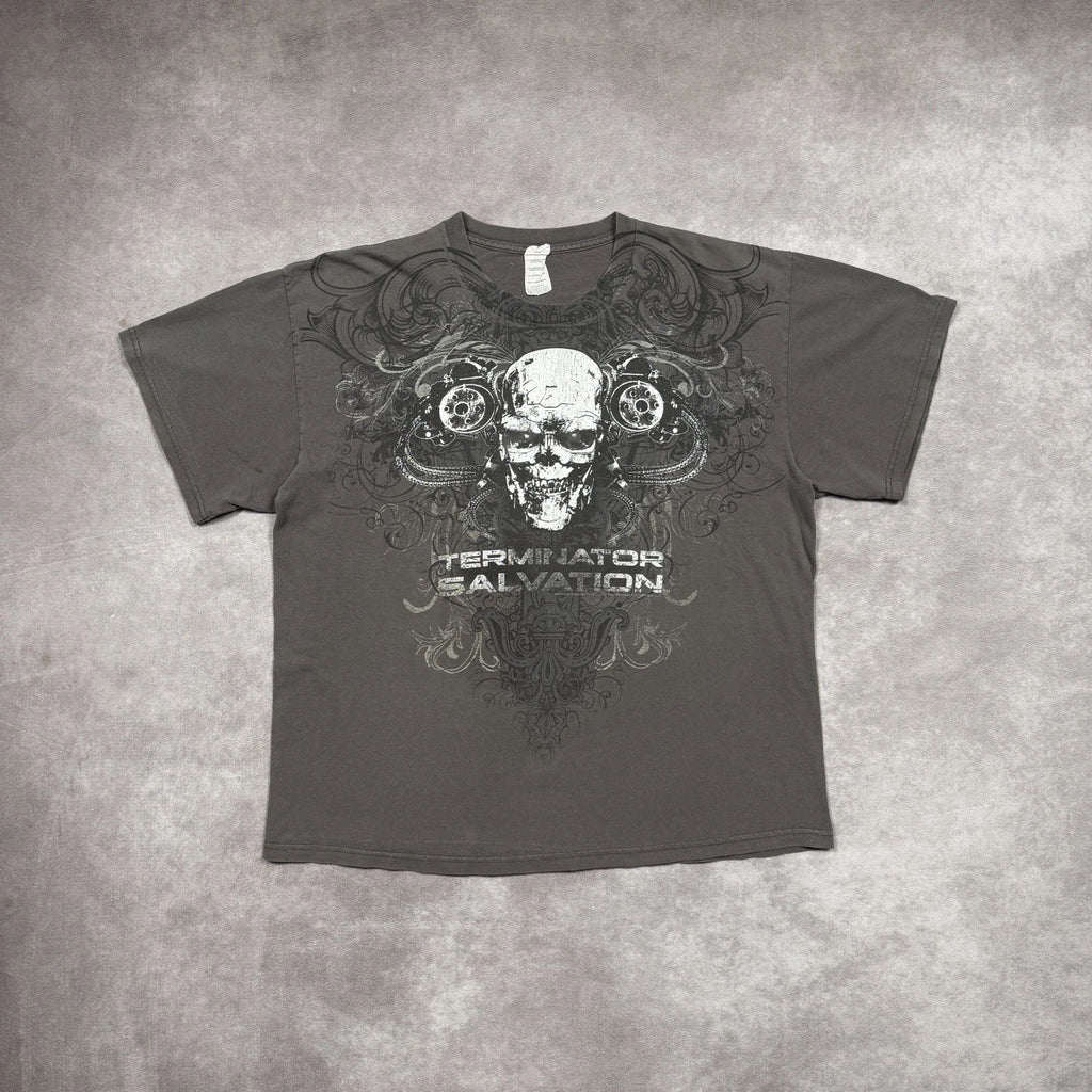 Terminator Salvation Shirt Mens XL 2009 Movie Promo Tee Universal Studios Skull