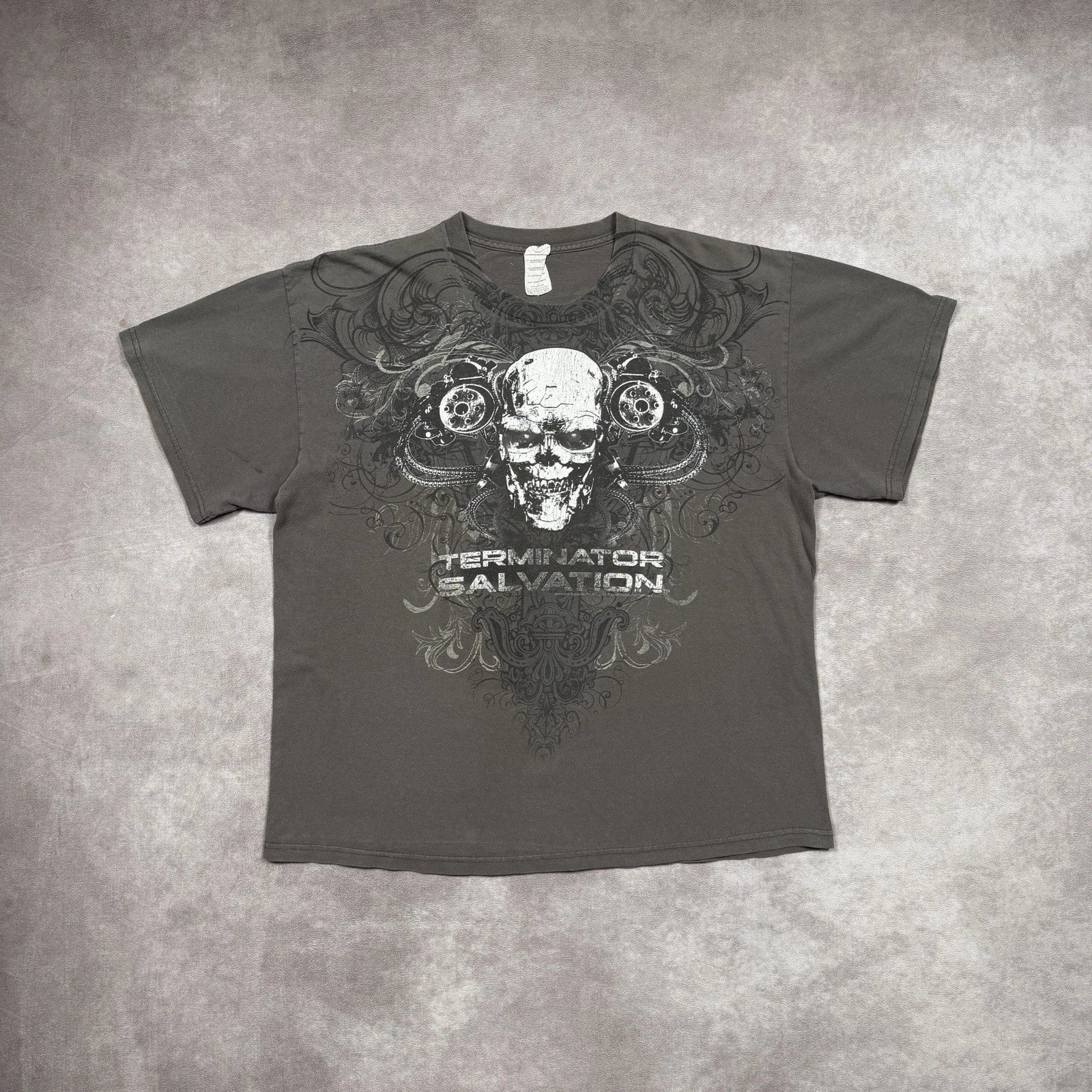 Terminator Salvation Shirt Mens XL 2009 Movie Promo Tee Universal Studios Skull