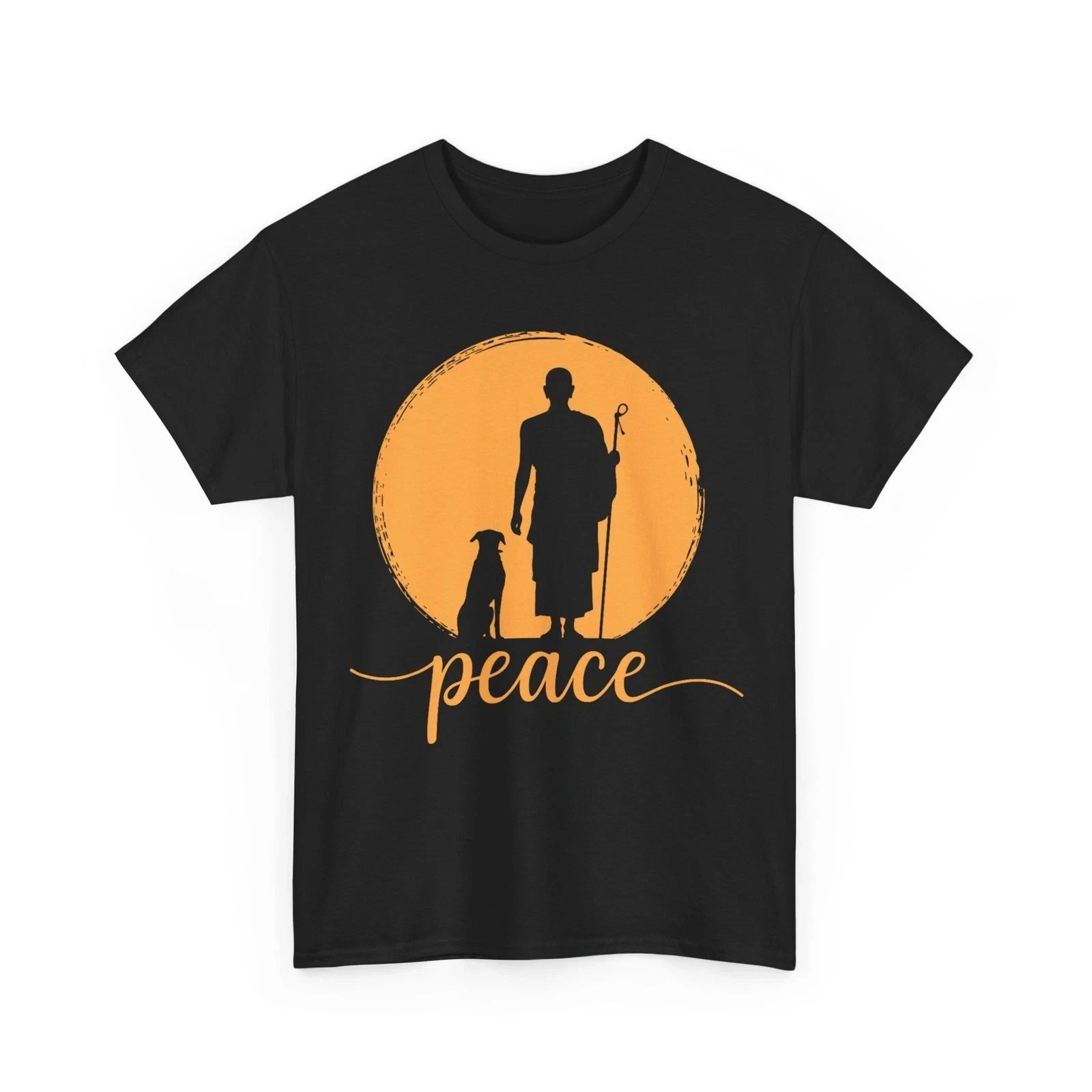 Walk for Peace Monks with Aloka Dog Minimalist Zen Art T-Shirt