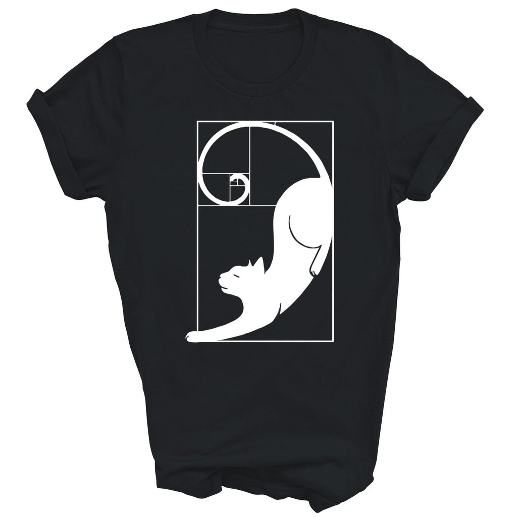 Cat Fibonacci Spiral Sacred Geometry Ratio Math Unisex Shirt Gift