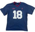 Athens Greece Soccer Jersey Shirt Mens XL Navy Blue Chenille 18 Graphic VTG 1992