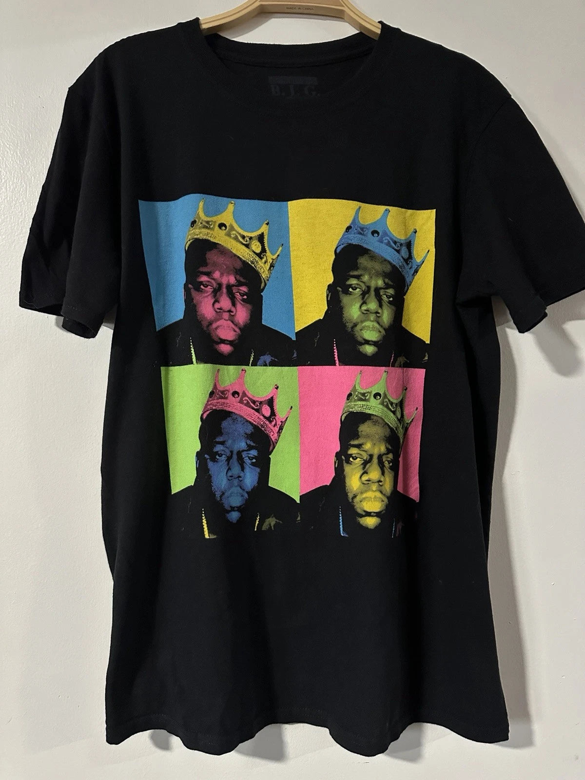 Notorious BIG Biggie Smalls Hip Hop Rap Graphic T-Shirt M Black Pop Art Crown