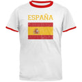 World Cup Distressed Flag Espana White/Red Men's Ringer T-Shirt