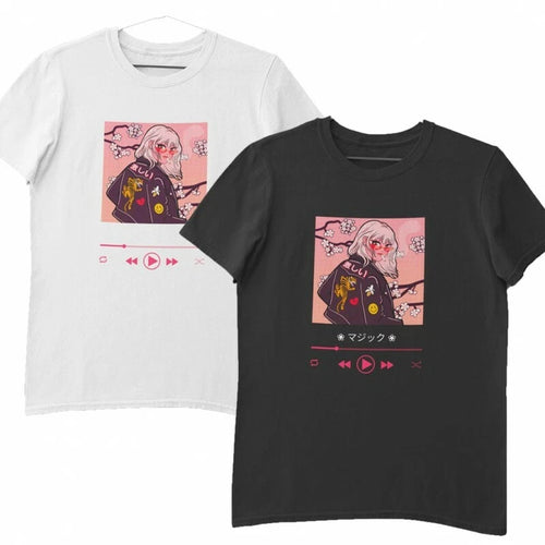 Anime Aesthetic Themed T-Shirt White or Black T-Shirt