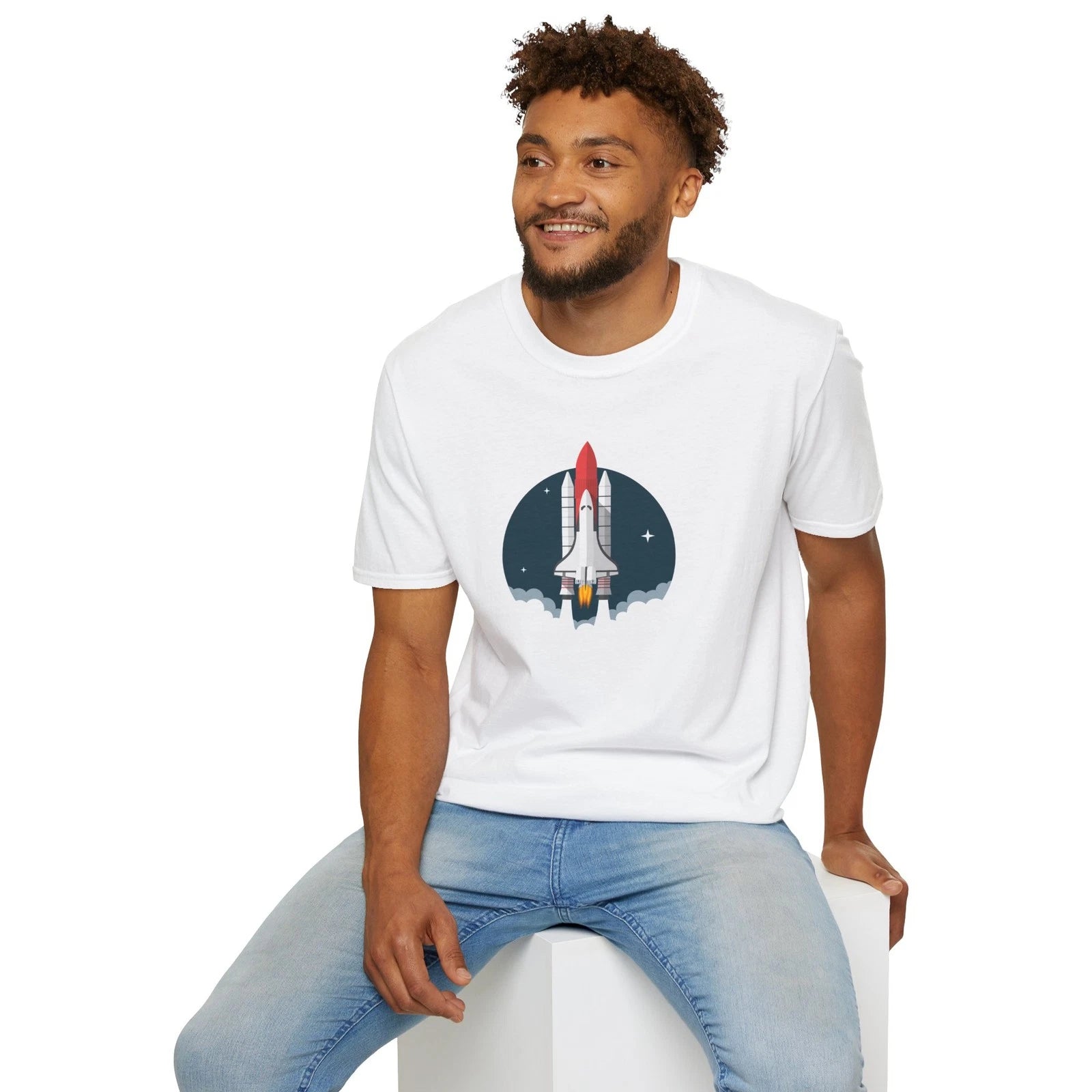 Retro Space Shuttle Launch T-Shirt | Rocket Flight Tee