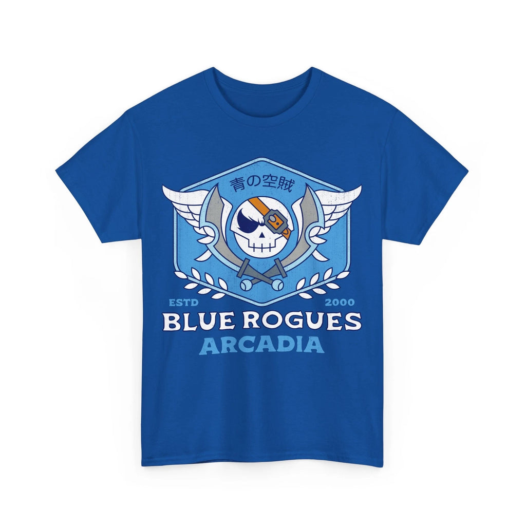 Blue Rogues Grunge Emblem Unisex T-Shirt. Skies Of Arcadia Video Game. Skull.