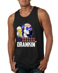 Funny Cool Sunglass Ben Drankin Benjamin Franklin American Pride Men Tank Top
