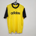 Vintage Adidas Football Jersey Shirt Mens Yellow & Black Polyester Retro Soccer