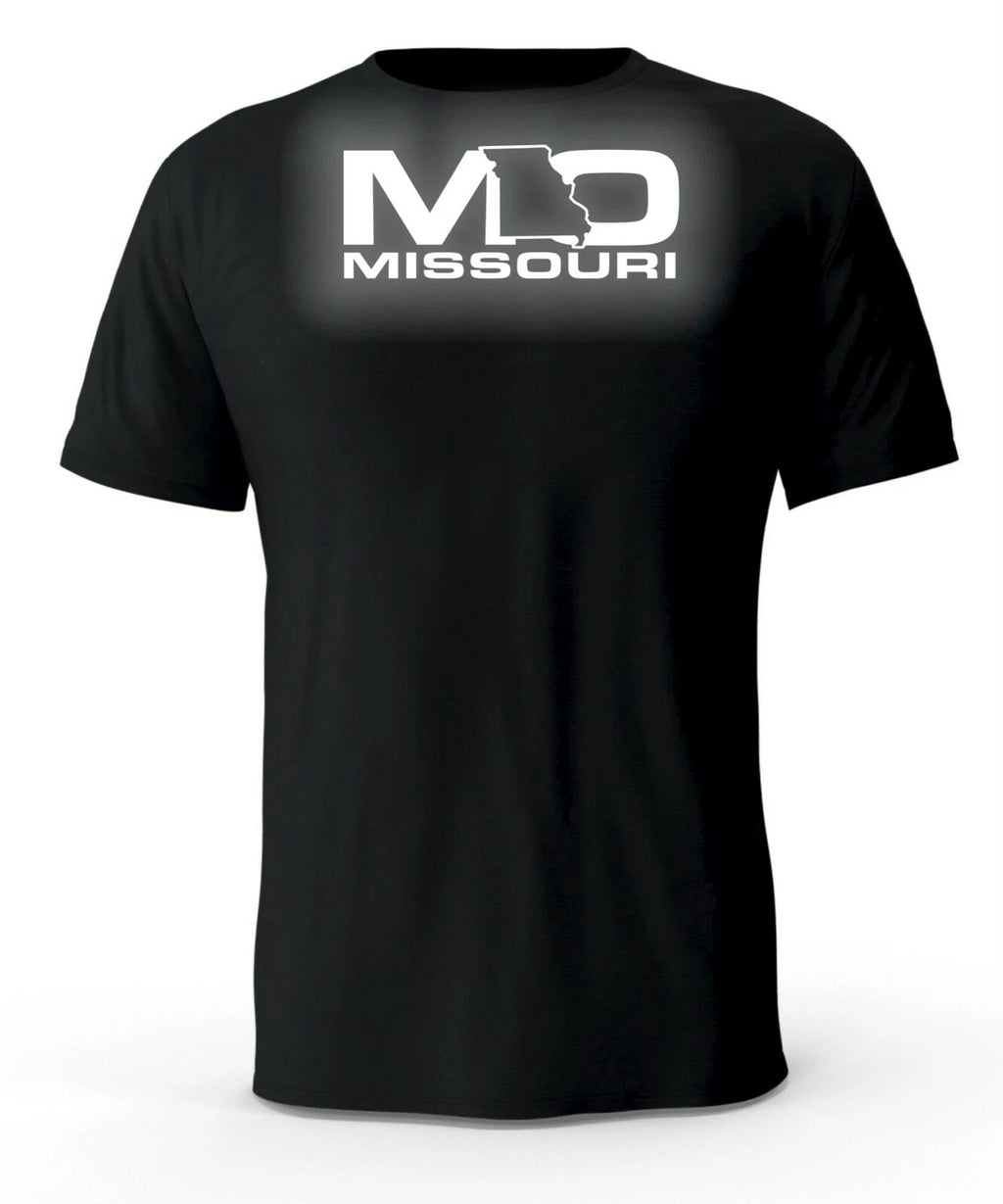 Missouri MO State Reflective Logo Black T-Shirt