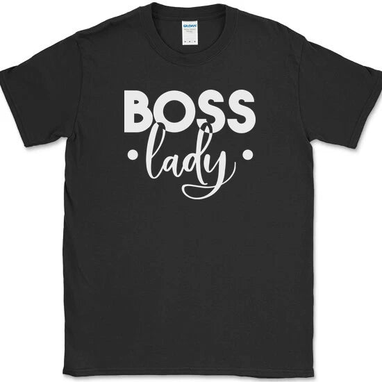 BOSS LADY T-Shirt Funny Humor Text Novelty Tee