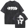 MF DOOM Washed Black Graphic T Shirt Hip Hop Rap Streetwear Unisex Tee