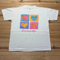 Vintage 1991 Bermuda Caribbean Pop Art Hearts Graphic Souvenir T-Shirt USA - XL