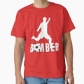 Footballer Bomber With Vintage Soccer Ball Class Made in USA/AUS T-Shirt S-2XL
