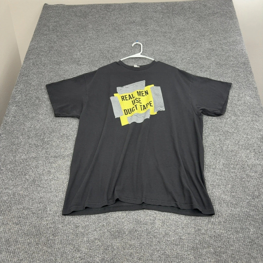 Real Men Use Duct Tape Graphic T Shirt Mens XL Black Funny Novelty Humor