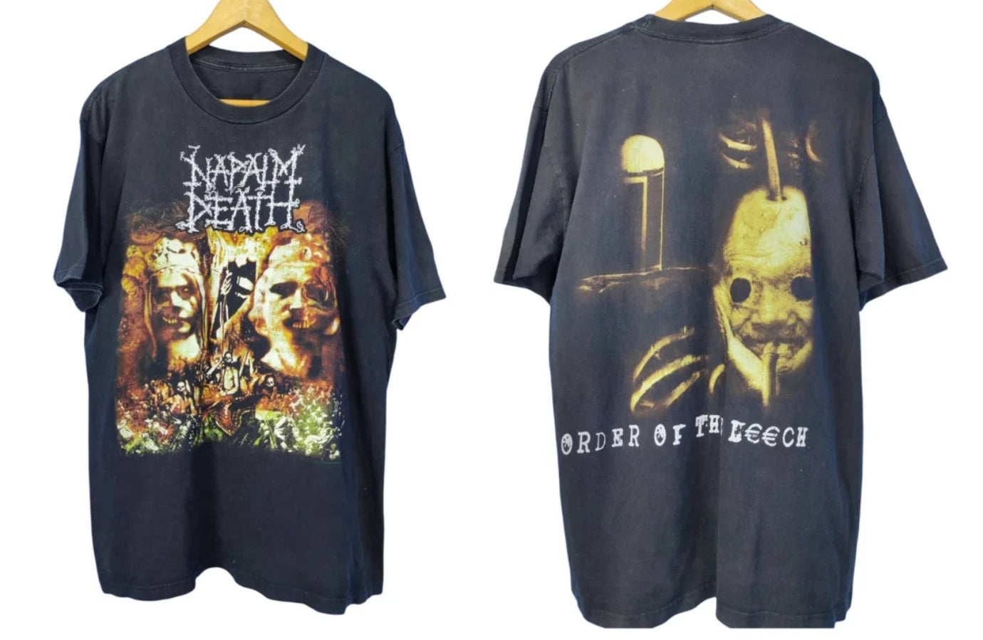 Vintage Napalm Death Y2K Order of the Leech Tour T-Shirt Grindcore Metal Tee