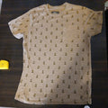 Creative Destrustion Men’s Bulldog Pattern Tshirt Brown Size M skj