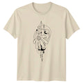 Boho Flower Moon Geometric Art T-Shirt Celestial Botanical Birthday Gift