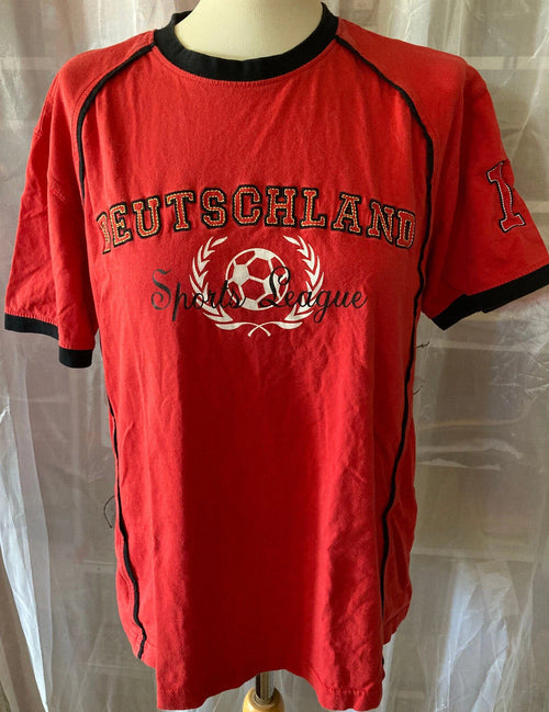 Angelo Litrico T-Shirt Size L Bright Red Germany Sports League
