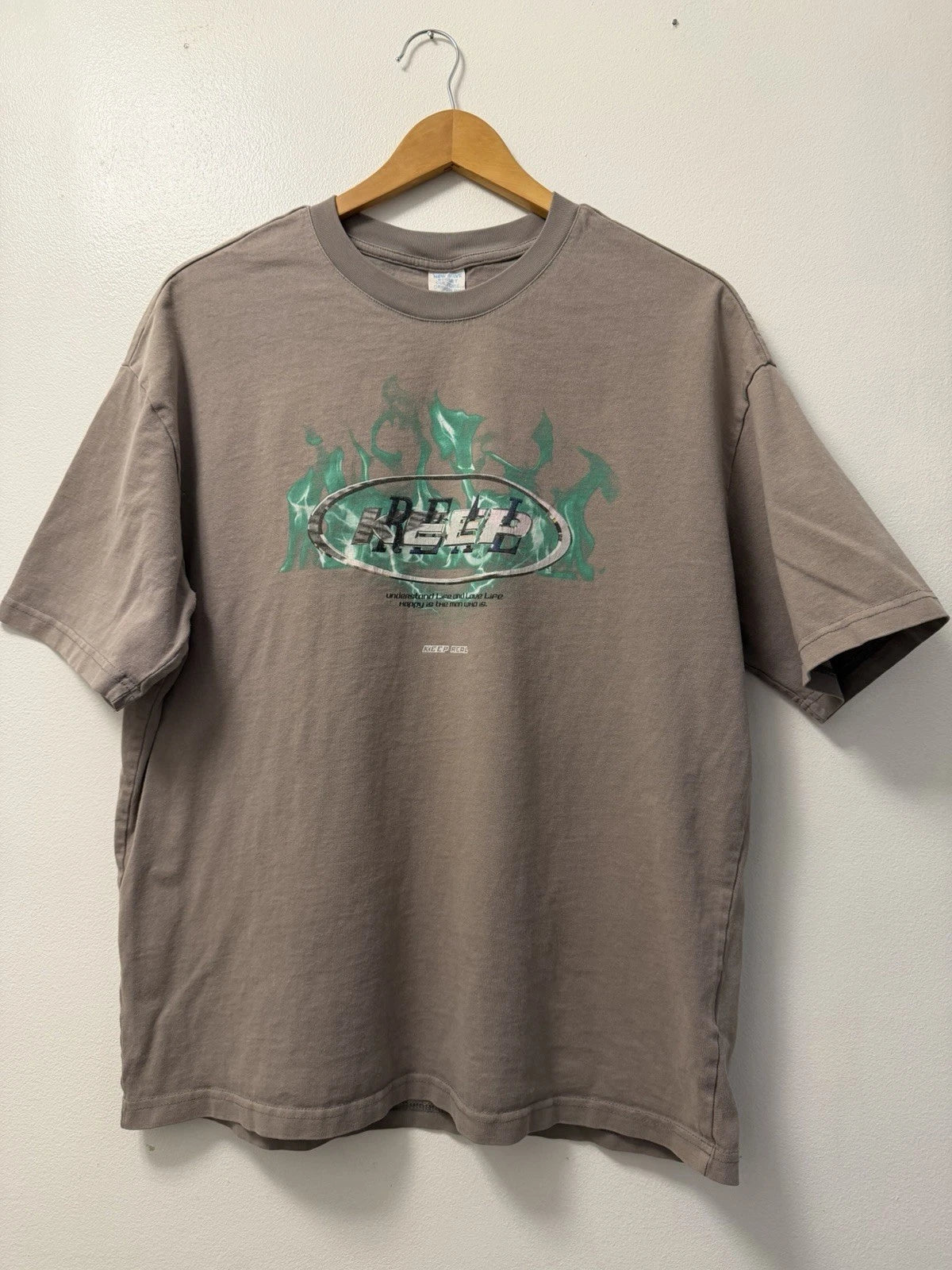 Rare Streetwear New Wave Street Culture Design Keep Real T Shirt Size Large