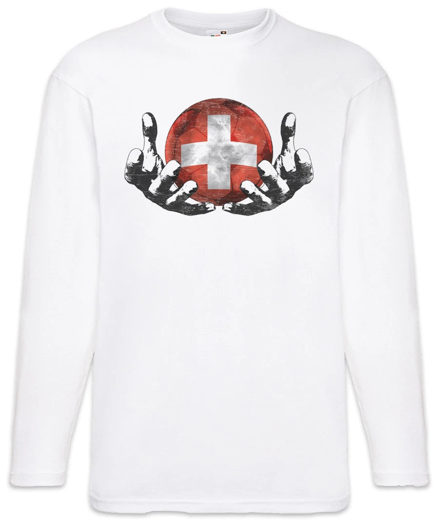 Switzerland Football Magic Ball Men Long Sleeve T-Shirt swiss Soccer Flag