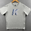 Kappa Shirt Mens Large Gray Short Sleeve Tee Y2K Retro Soccer Born In Italy Logo