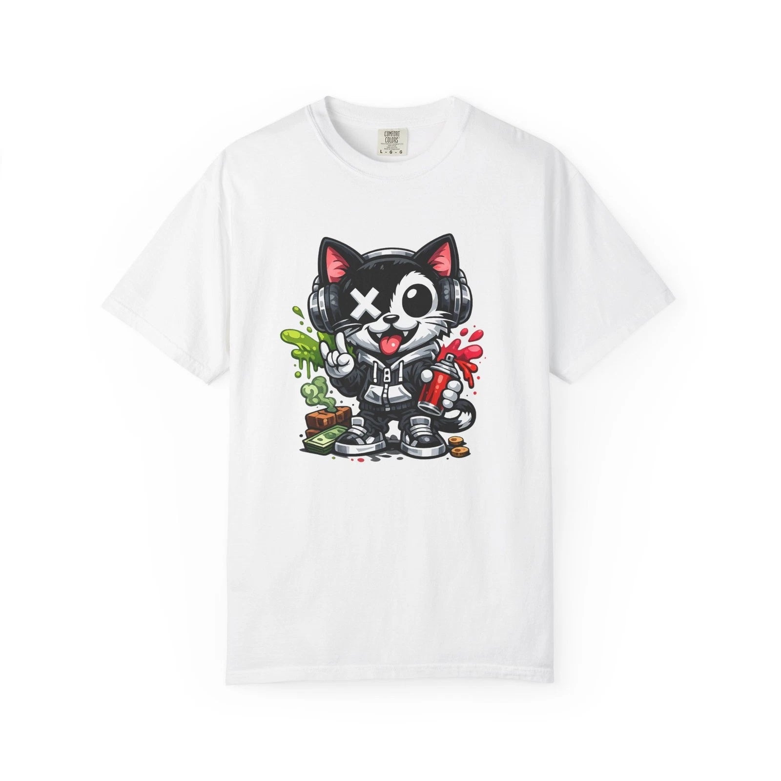 "Graffiti Cat" T-shirt | Street Art Kitty | 4 Colors