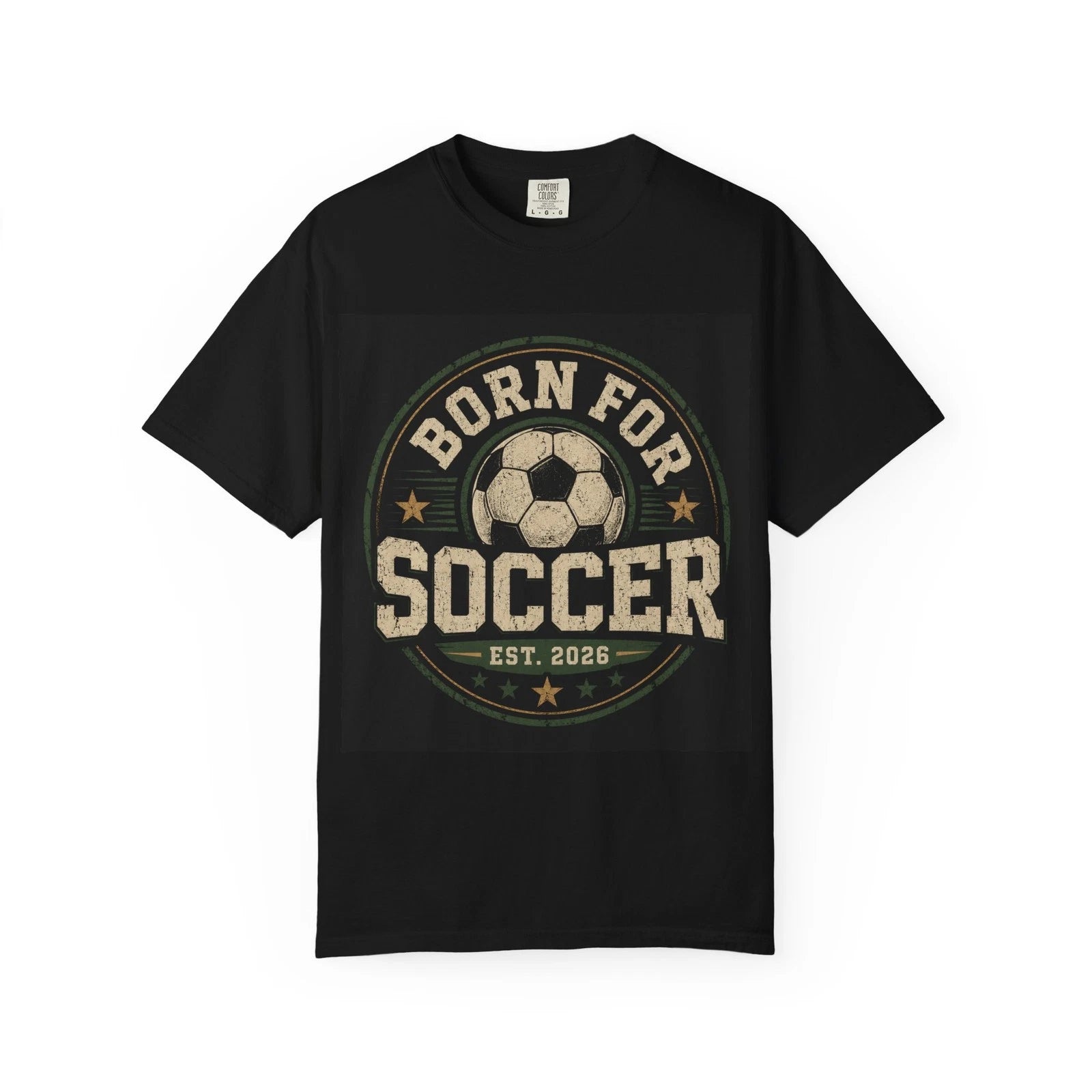 Born For Soccer vintage badge T-shirt | Soccer ball graphic