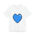 Unisex Jersey Short Sleeve Tee Cute Retro 8-Bit Pixel Art Gamer Blue Heart