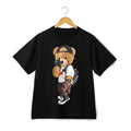Hipster Teddy Bear Selfie T-Shirt Streetwear Cartoon Graphic Crew Neck Tee
