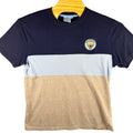 Manchester City Soccer T-Shirt Men XL Navy Blue Grey Colorblock Embroidered